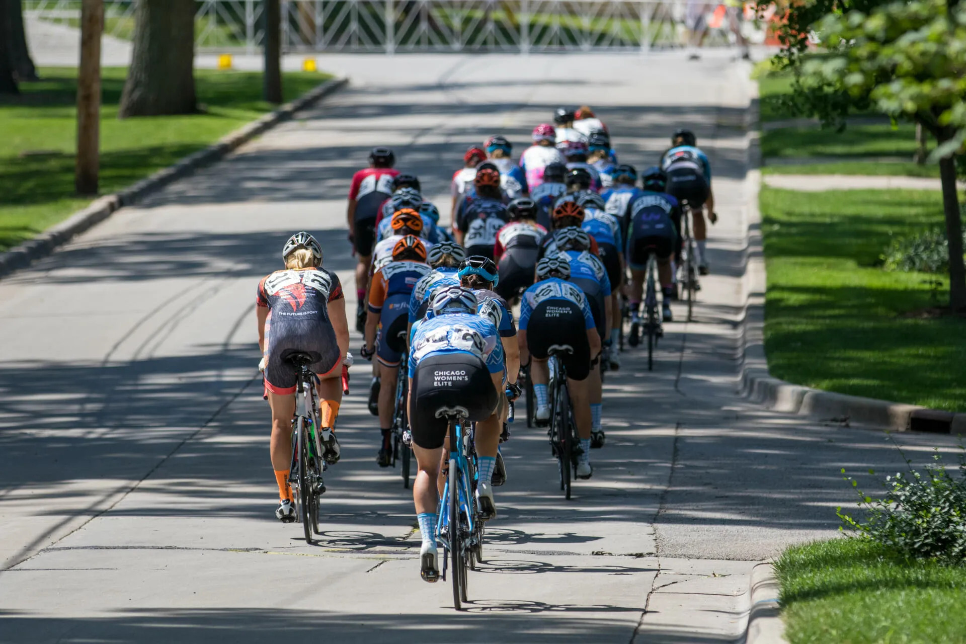 Group of cyclists riding together
