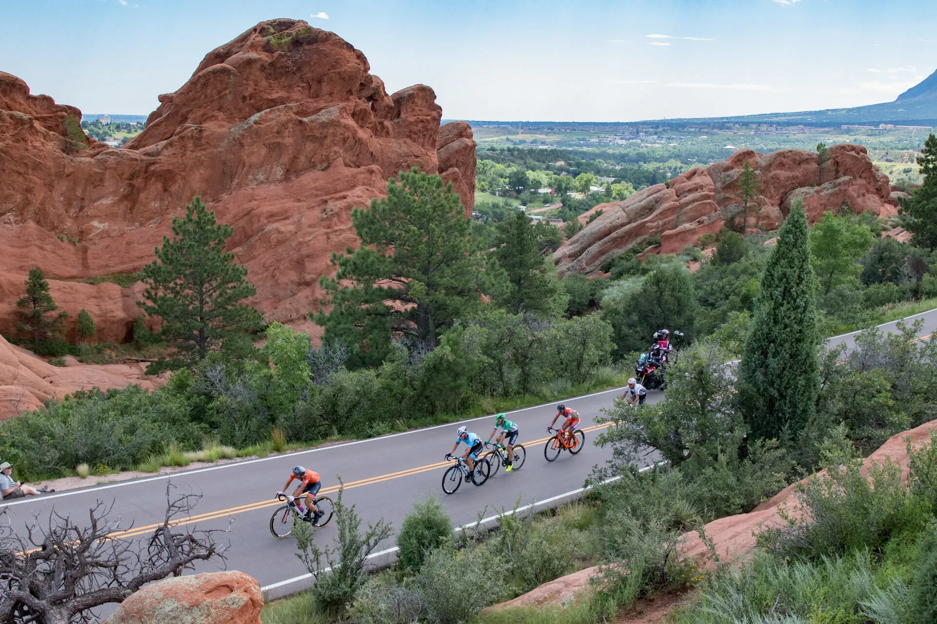 Cyclist climbing out of the saddle