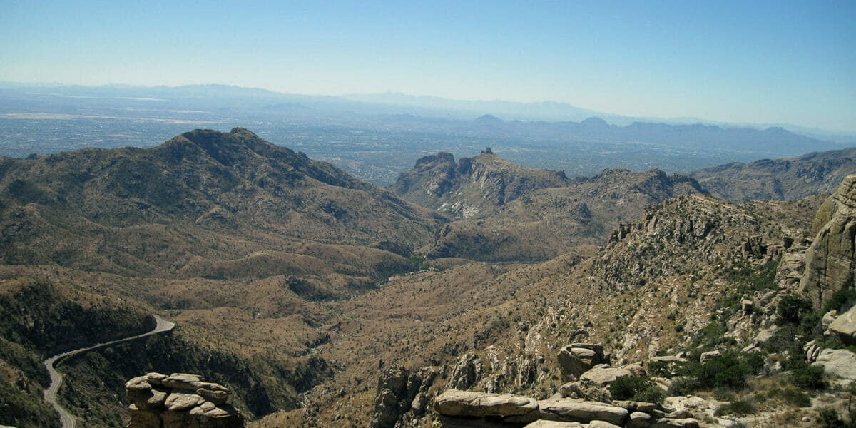 View from the top of windy point in Tucson, AZ