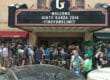 Old theater entrance canopy with sign that reads Welcome Dirty Kanza 2016 #FINDYOURLIMIT