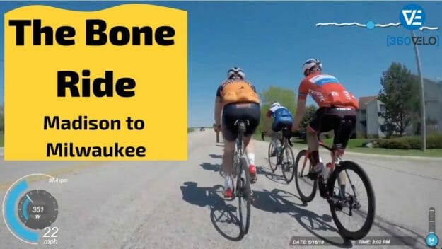 Cyclists seen from the back during The Boone Ride